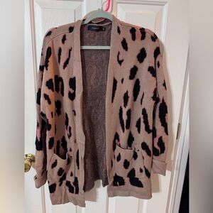 Leopard Open Front Cardigan